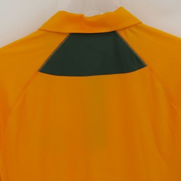 Majestic Mens Large Green Bay Packers Yellow Green Polo Shirt Cool Base Collared - Picture 5 of 10